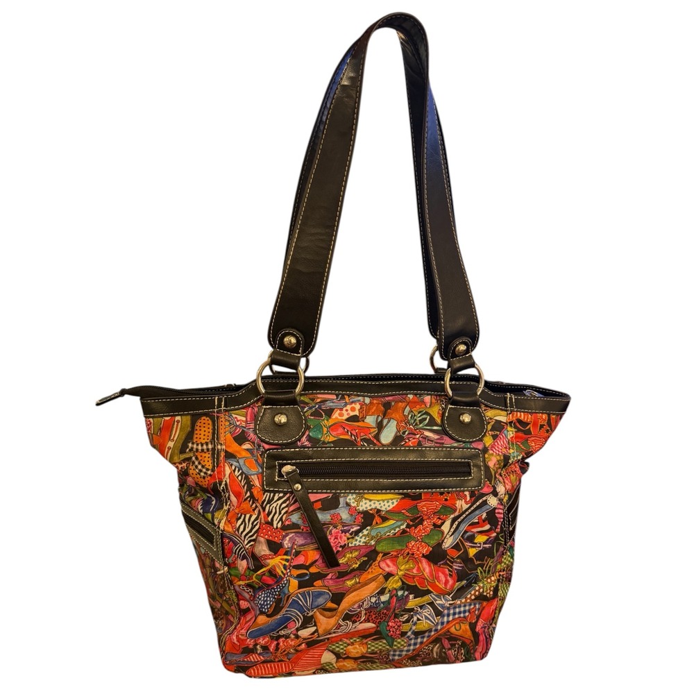 Sydney Love Stepping Out With Sydney Love Tote Bag Shoe Print Multicolor Large